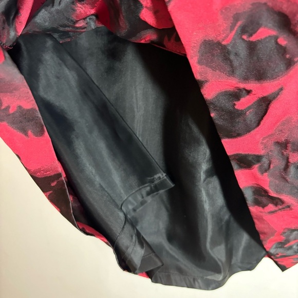 TALBOTS SZ 4 Fitted Pleated Bodice Gathered Skirt Rose Pattern Lined Dress NEW - Picture 6 of 13